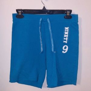 Blue Comfy Elastic Waistband Shorts M